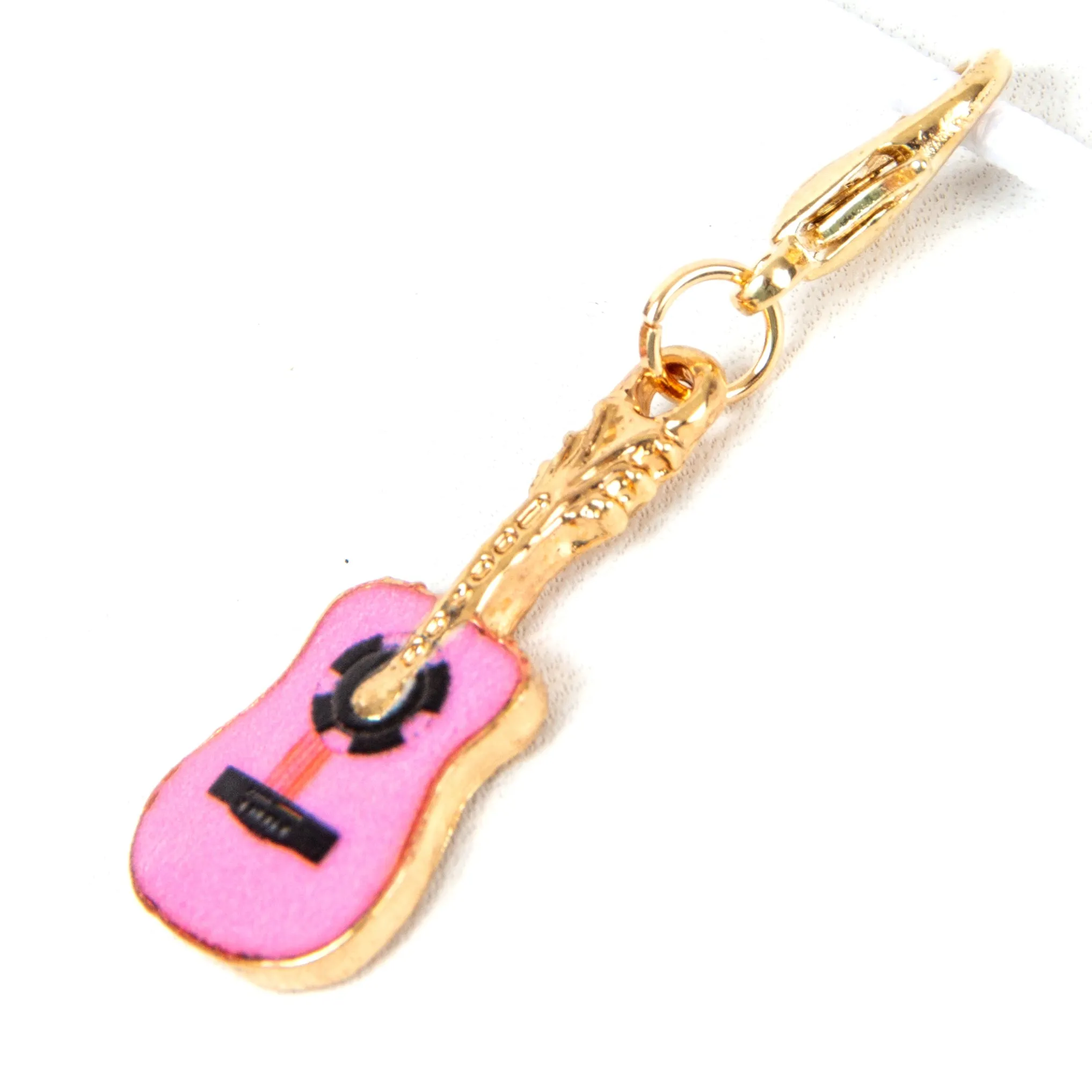 Pink Enamel Guitar Charm