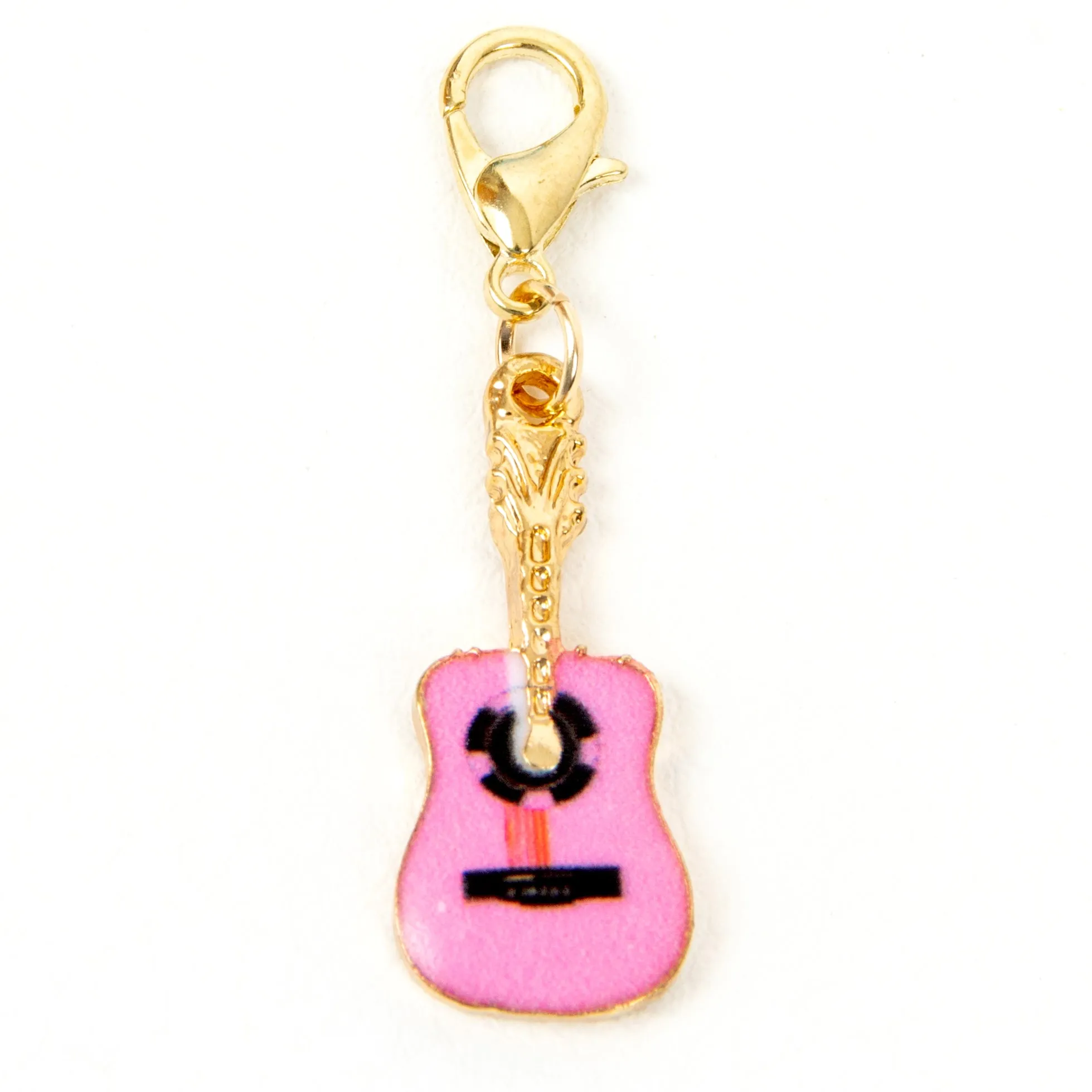 Pink Enamel Guitar Charm