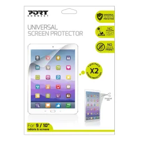 Port Connect Universal Screen Protector For 11" Tablets Twin Pack - Clear