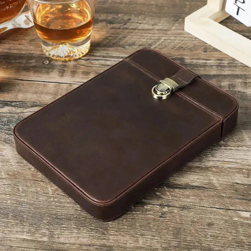 Portable Vintage Horse Leather Travel Cigarette case Cigar wallet