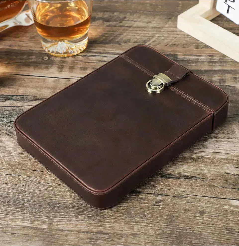 Portable Vintage Horse Leather Travel Cigarette case Cigar wallet