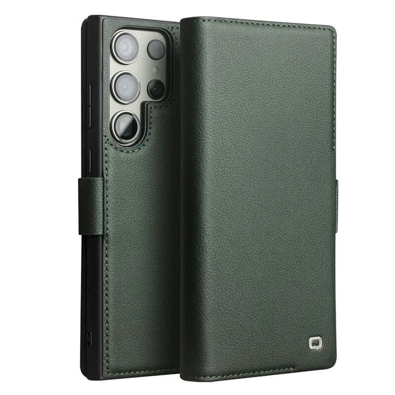 Premium Leather Flip Phone Cover Case For Samsung Galaxy S24 S23 S22