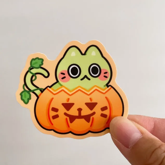 Pumpkin Cat Vinyl Sticker