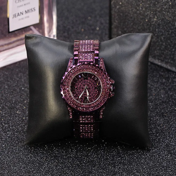 Purple full Of Czech Diamond Women's Watch