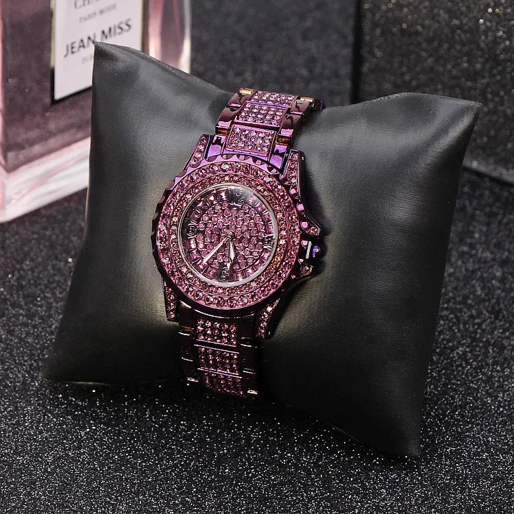 Purple full Of Czech Diamond Women's Watch