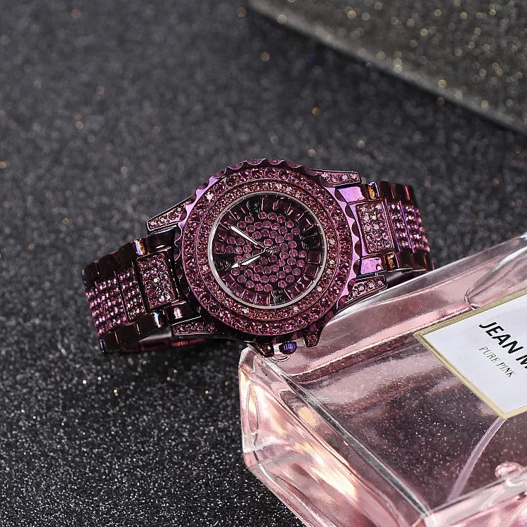 Purple full Of Czech Diamond Women's Watch