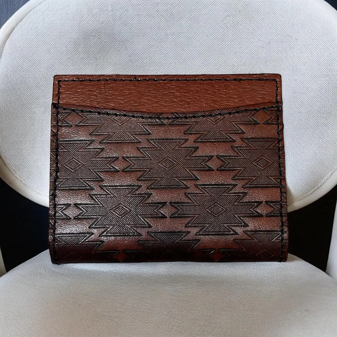 Red Dirt Hat Co. Turquoise & Brown Buffalo Inlay Leather Bi-Fold Card Case 22228878W6