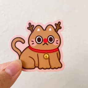 Reindeer Cat Vinyl Sticker