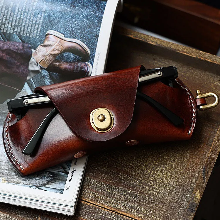 Retro Tanned Leather Glasses Case