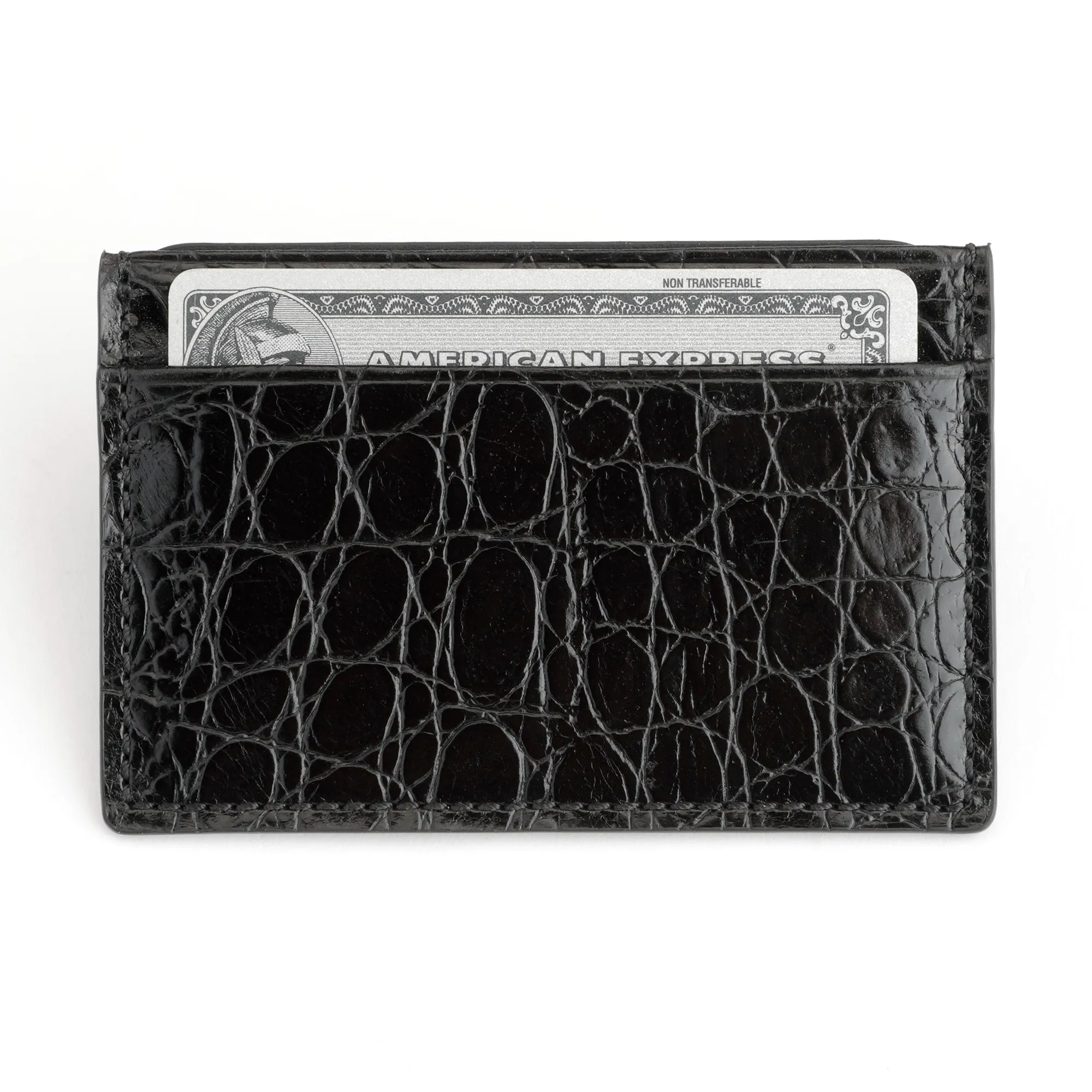 Royce New York Croc-Embossed Leather Card Case