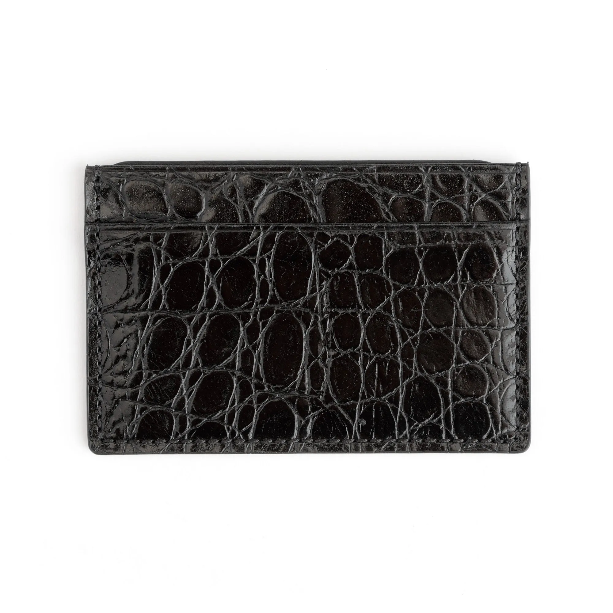 Royce New York Croc-Embossed Leather Card Case