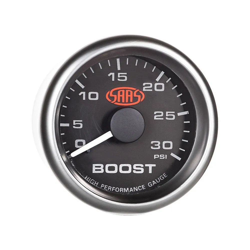 SAAS 52mm Black Muscle Series Diesel Boost Gauge (0-30PSI) - SG-TBD52B