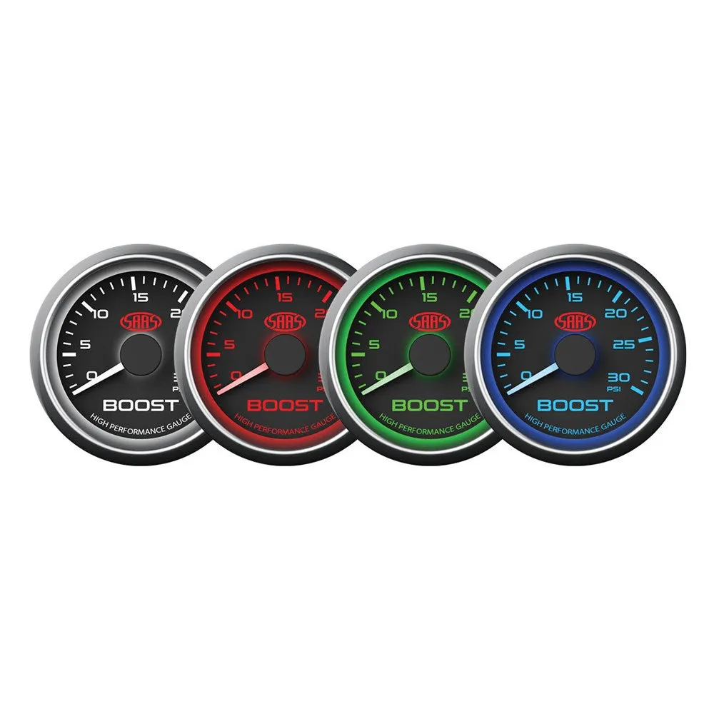 SAAS 52mm Black Muscle Series Diesel Boost Gauge (0-30PSI) - SG-TBD52B