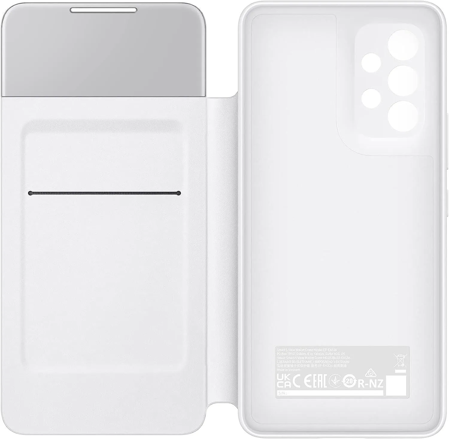 Samsung Galaxy A53 5G Smart S View Wallet Cover White - EF-EA536PWEGEU