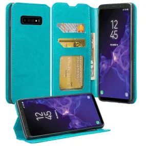 Samsung Galaxy S10 Case, Galaxy S10 Wallet Case, Pu Leather Wallet Case [Kickstand] with ID & Credit Card Slots for Galaxy S10 - Teal