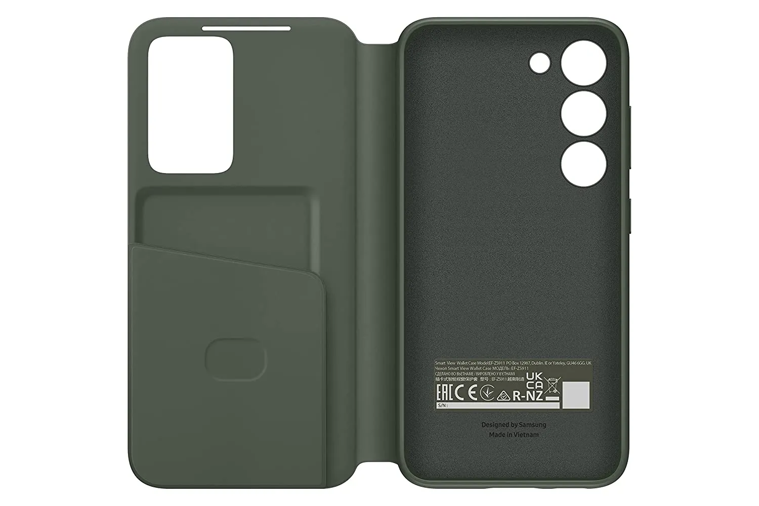 Samsung Galaxy S23 Smart Clear View Wallet Cover - Khaki