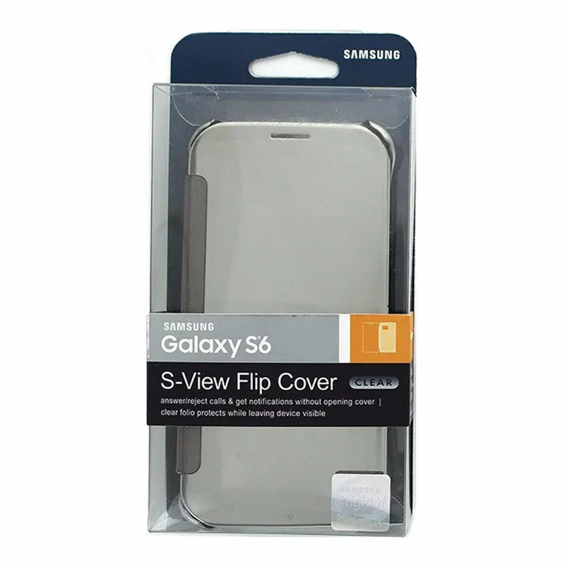 Samsung S-View Flip Cover Case for Samsung Galaxy S6 - Clear Silver