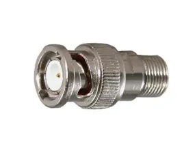 Screw-On BNC RG6 Coax Cable Connector, Male to F-Type Female Coax Adapter