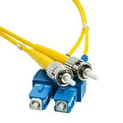 SC/ST Duplex Fiber Optic Patch Cable, OS2 9/125 Singlemode, Yellow Jacket, 1 meter (3.3 foot)