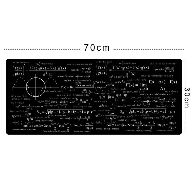 Small/Large Mouse Pad for Gaming Player desk laptop Rubber Mouse Mat mousepad Geometric formula & Blackboard