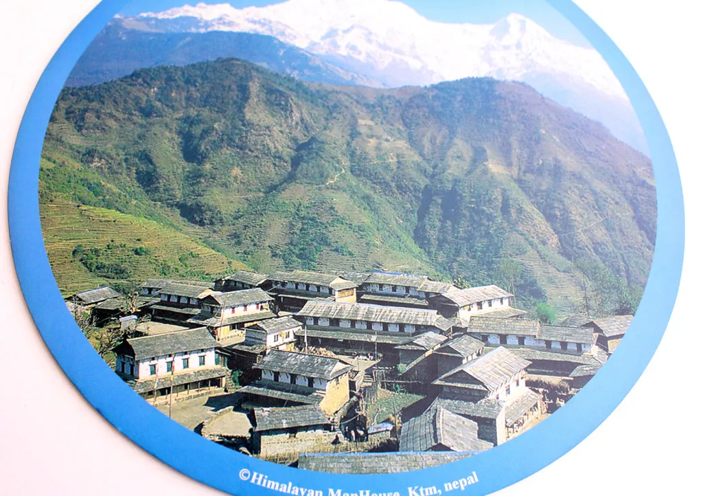 Soft Rubber Gaming Mouse Pad Printed with Ghandruk Village of Nepal