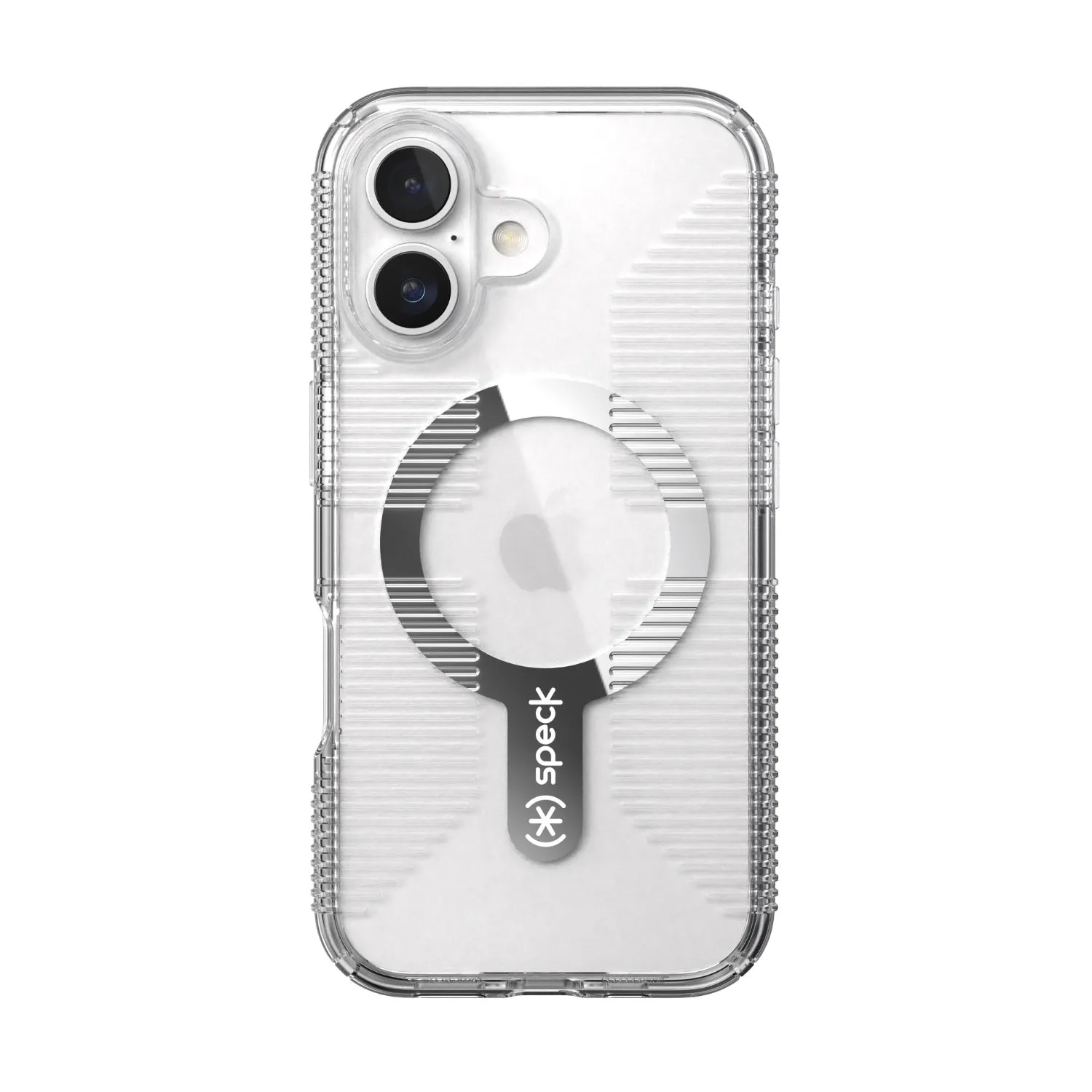 Speck Gemshell Grip MagSafe Case - Apple iPhone 16 - Clear & Chrome (SPK150697-5085)