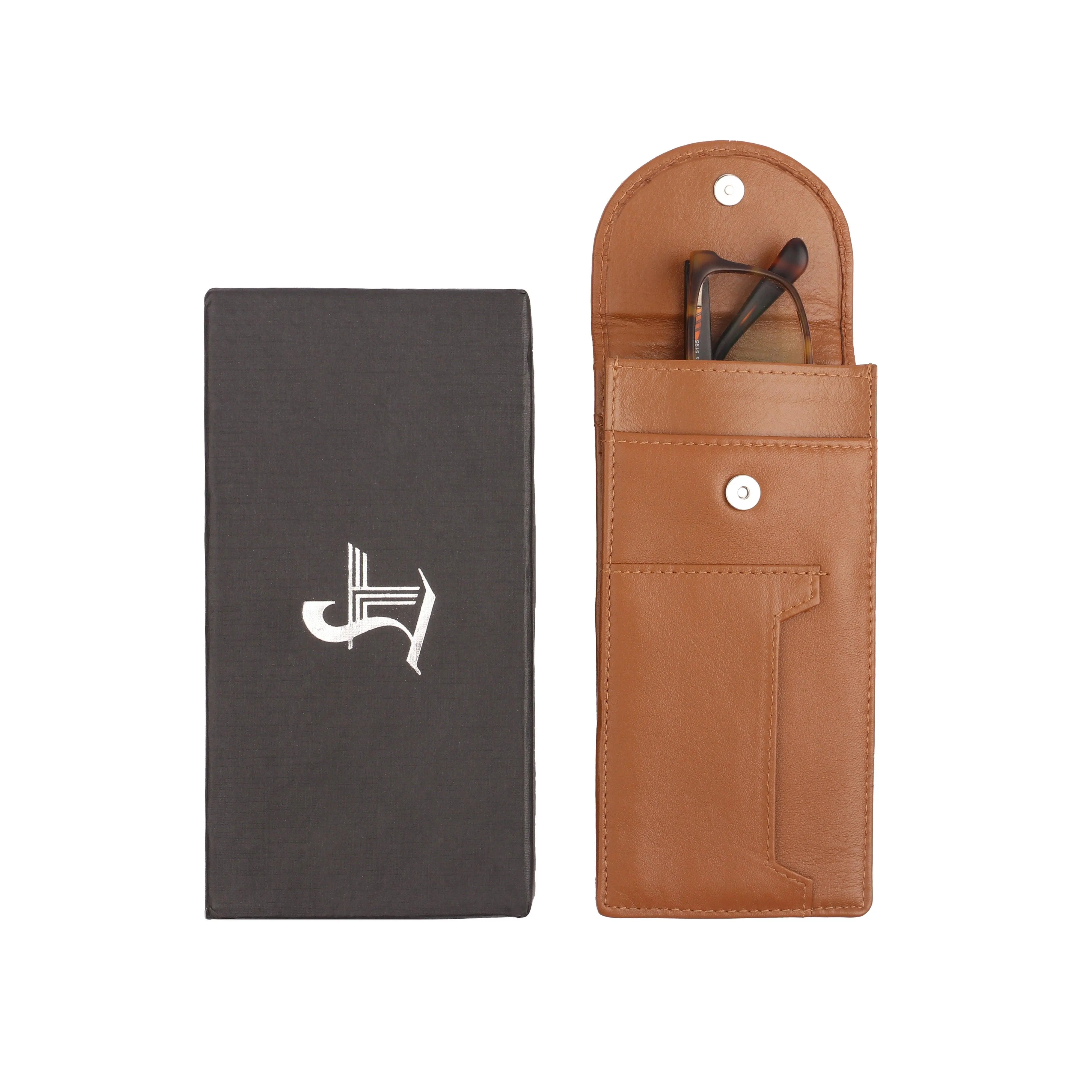 Spectacle Case IV | Leather Eyeglass Case | Goggle Case | Color- Tan