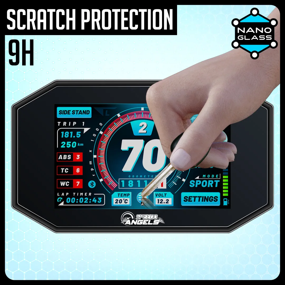 Speedo Angels Triumph Scrambler 1200 XC XE 2019  / Rocket III R GT 2020  Nano Glass Dashboard Screen Protector (2 x Ultra-Clear) (SATR16NG2)