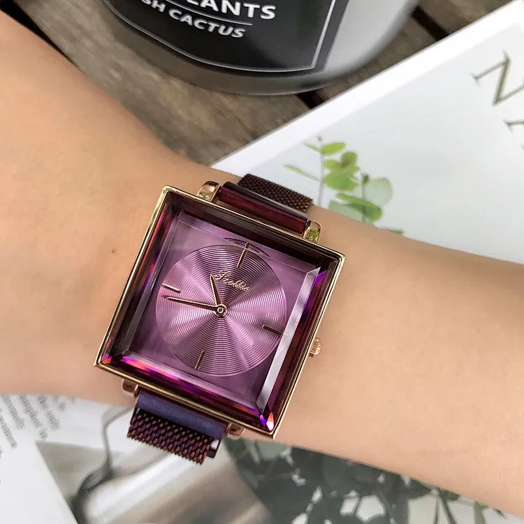 Square Pattern Mesh Strap Women's Watch