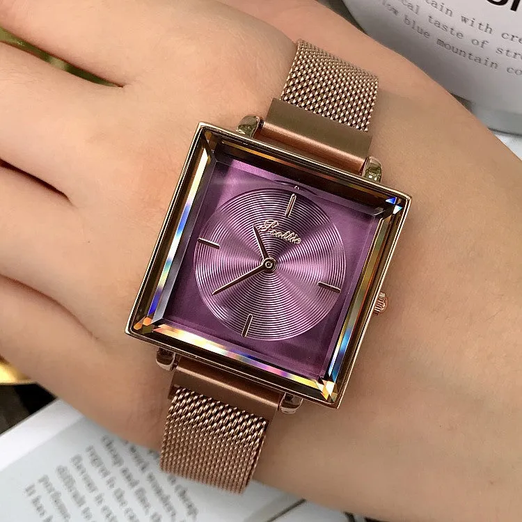 Square Pattern Mesh Strap Women's Watch