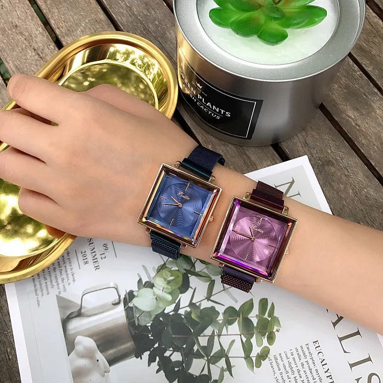 Square Pattern Mesh Strap Women's Watch