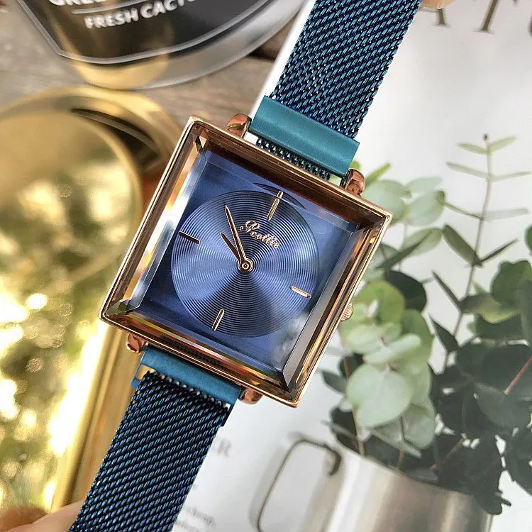 Square Pattern Mesh Strap Women's Watch