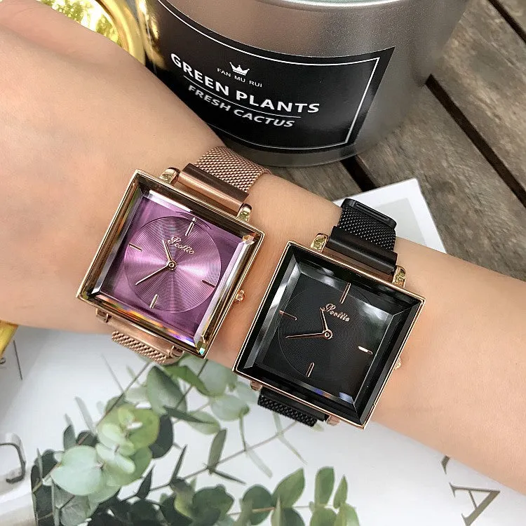 Square Pattern Mesh Strap Women's Watch