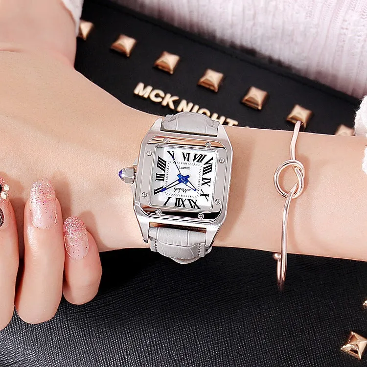 Square Roman Numberals Scale Women's Watch