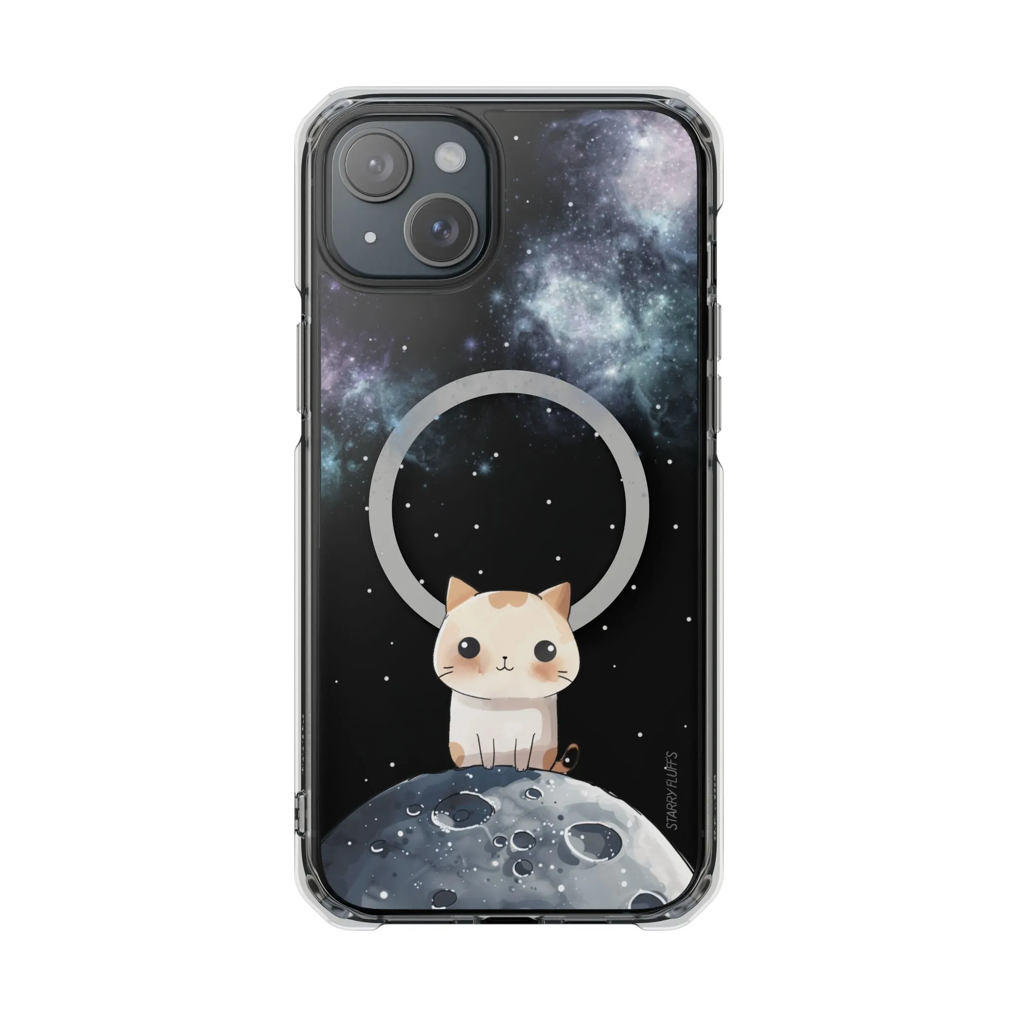 Starry Fluff's - Cosmo the Cat in Space Magnetic Clear Case for iPhone Series