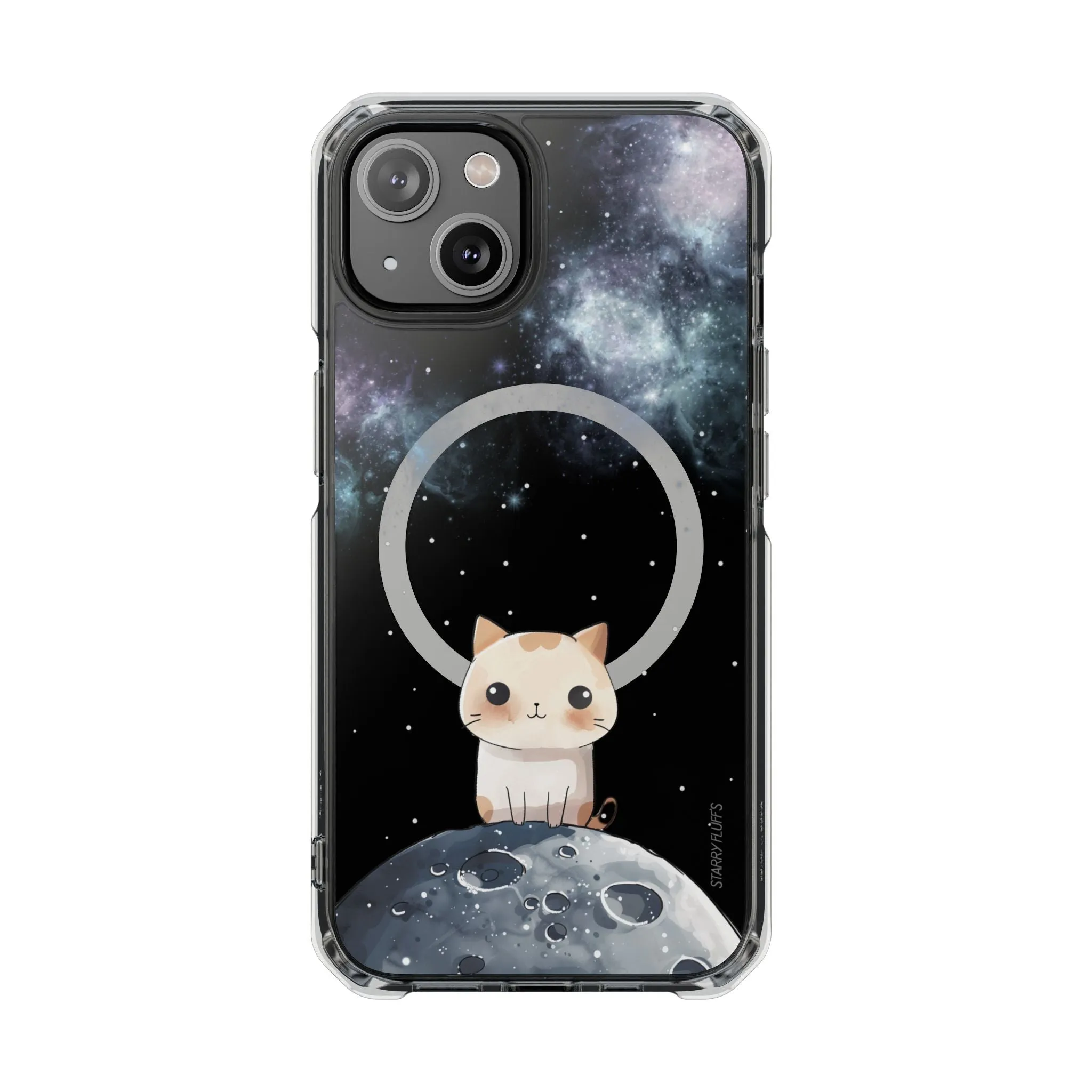 Starry Fluff's - Cosmo the Cat in Space Magnetic Clear Case for iPhone Series