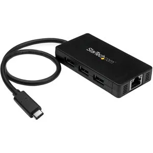 StarTech.com USB-C to Ethernet Adapter &acirc;&euro;" Gigabit &acirc;&euro;" 3 Port USB C to USB Hub and Power Adapter &acirc;&euro;" Thunderbolt 3 Compatible