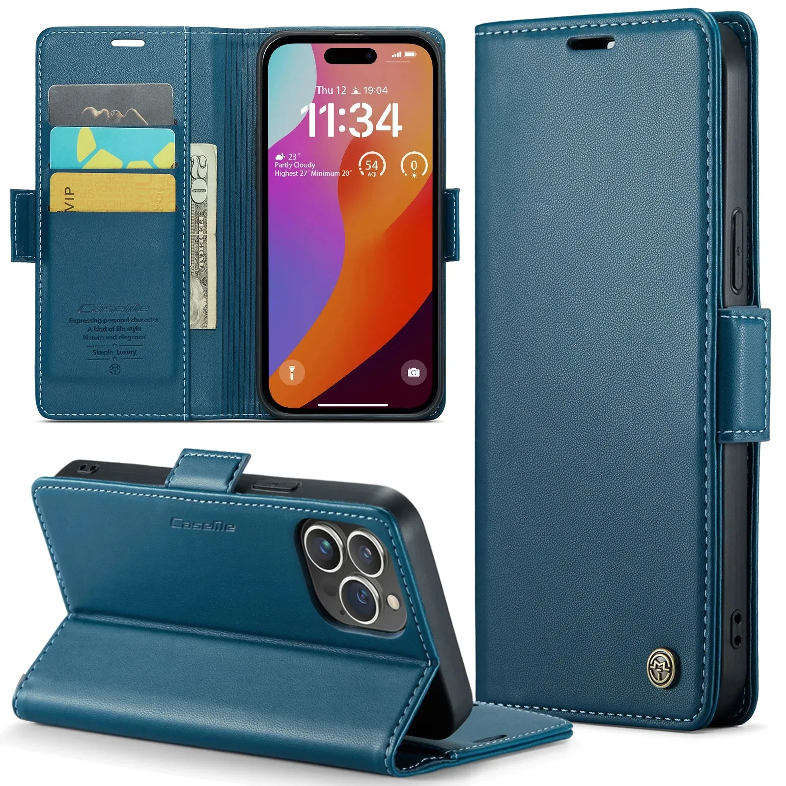 Stylish Leather iPhone Wallet Case with Card Holder – All Models Covered