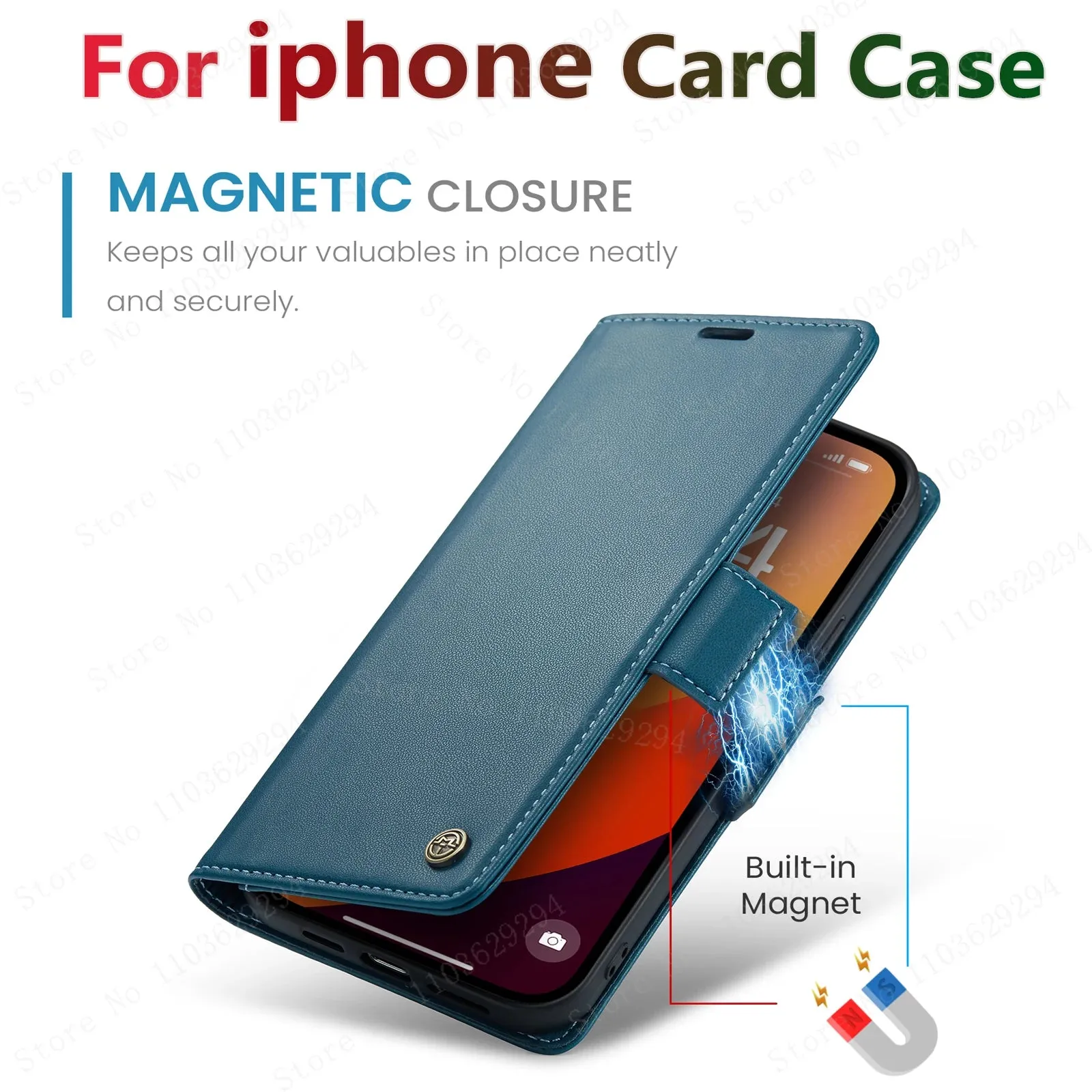 Stylish Leather iPhone Wallet Case with Card Holder – All Models Covered