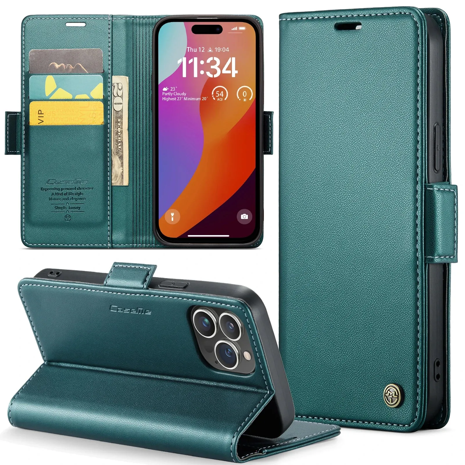 Stylish Leather iPhone Wallet Case with Card Holder – All Models Covered