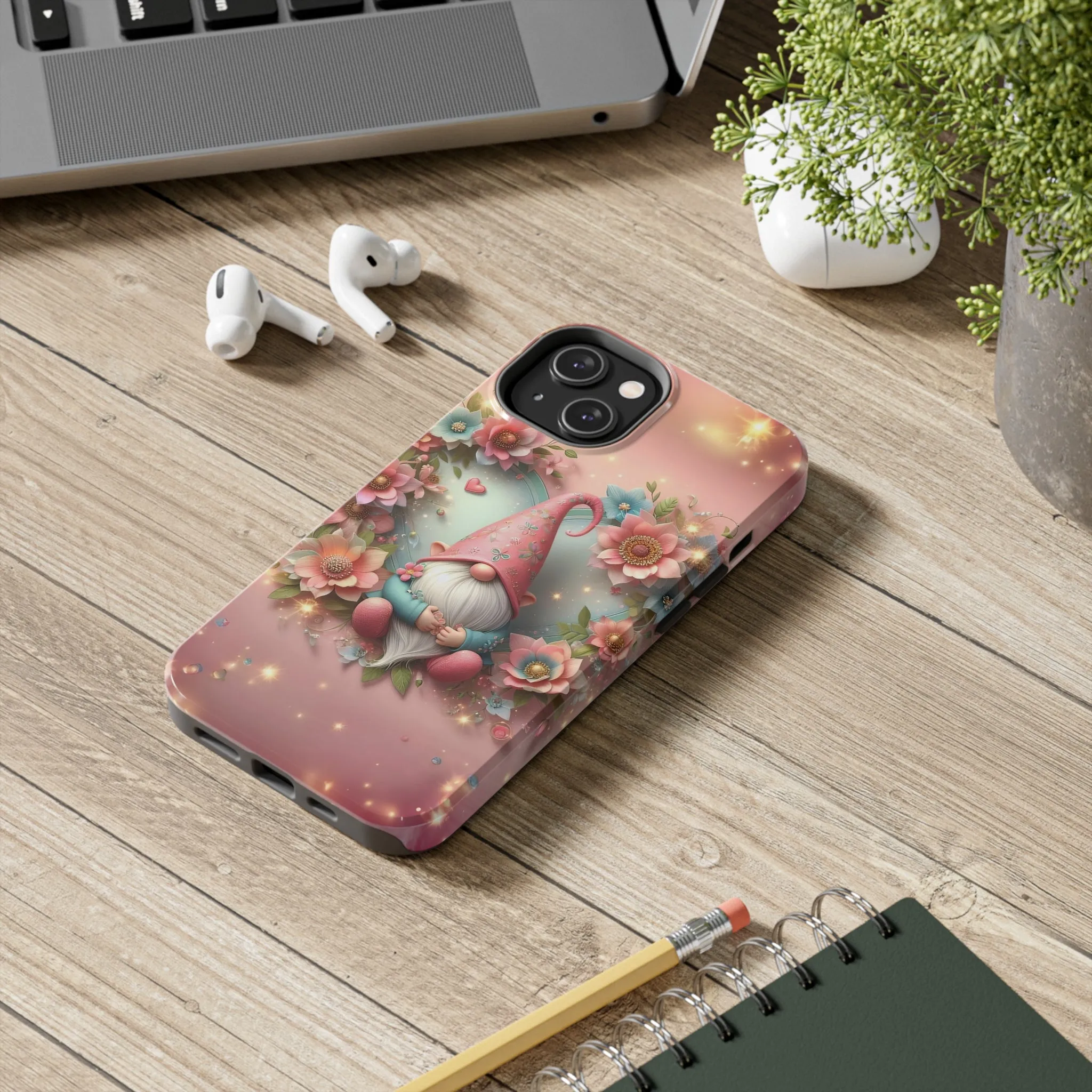 Super Cute Gnome Digital print Design Tough Phone Case compatible with a large variety of iPhone models, Gift, Phone Case