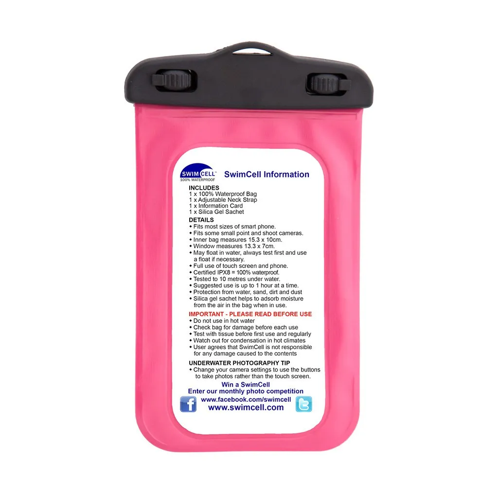 SwimCell Waterproof Phone Case - Standard (up to 10 x 16cm)