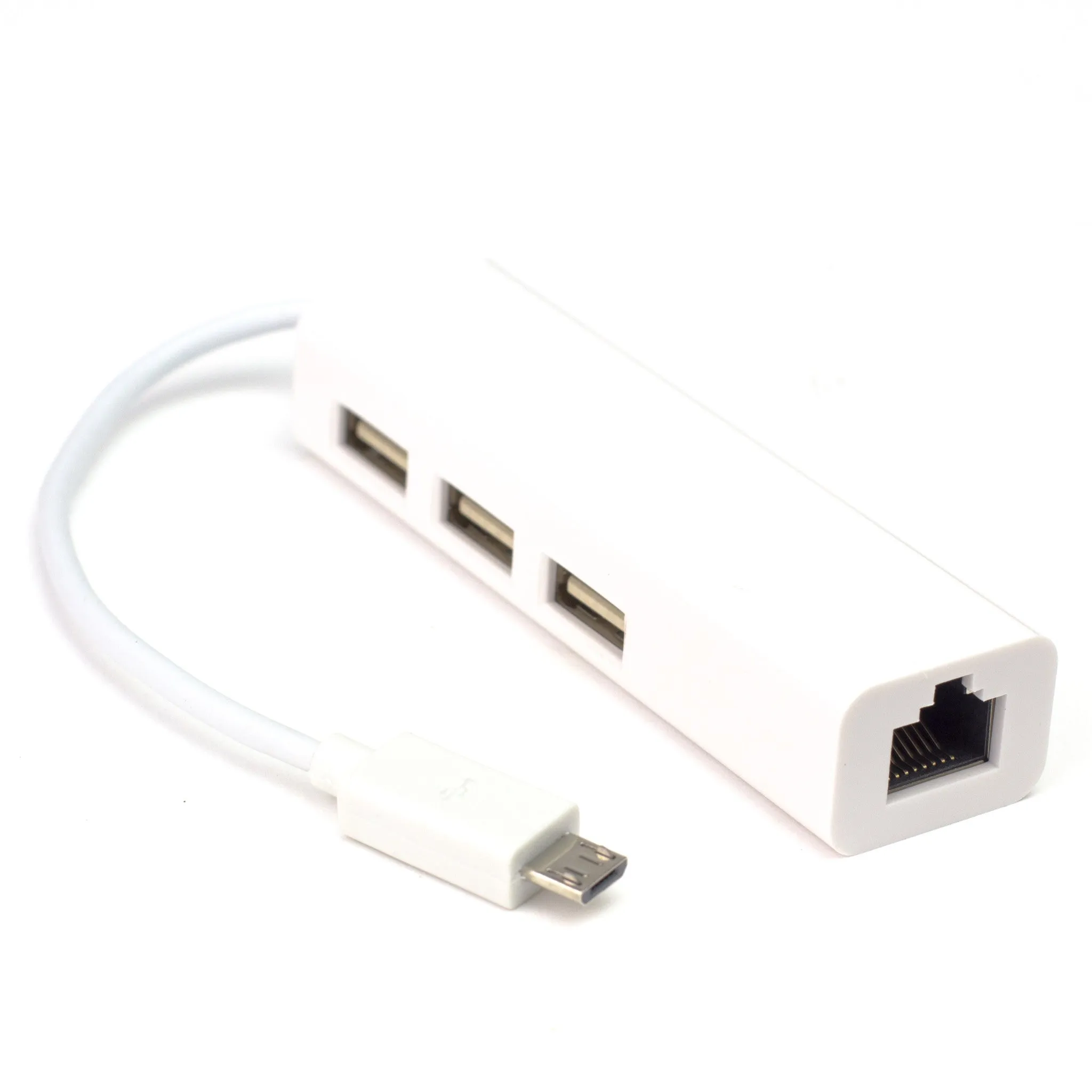 Three Port USB Hub with Ethernet (micro B)