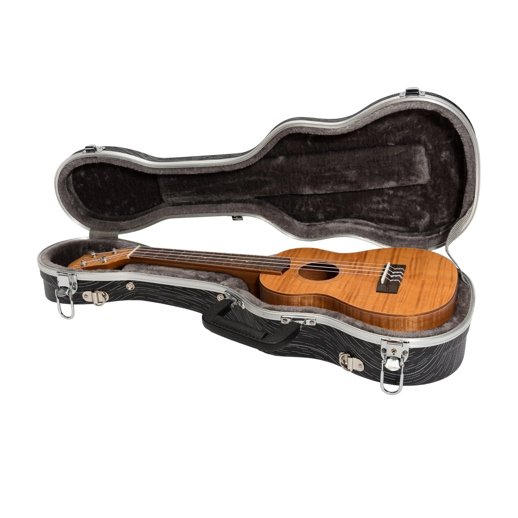 Tiki Deluxe Shaped Concert Ukulele Flight Case (Grey/Black)