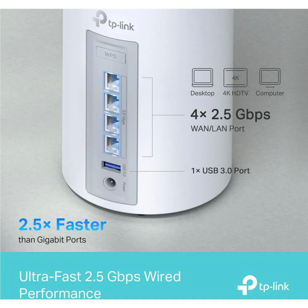 TP-Link Deco BE11000 Tri-Band Whole-Home Mesh Wi-Fi 7 System (2-pack)