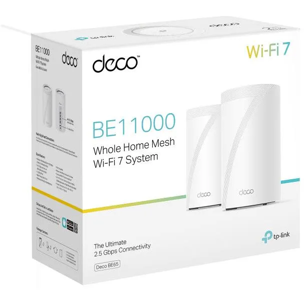 TP-Link Deco BE11000 Tri-Band Whole-Home Mesh Wi-Fi 7 System (2-pack)