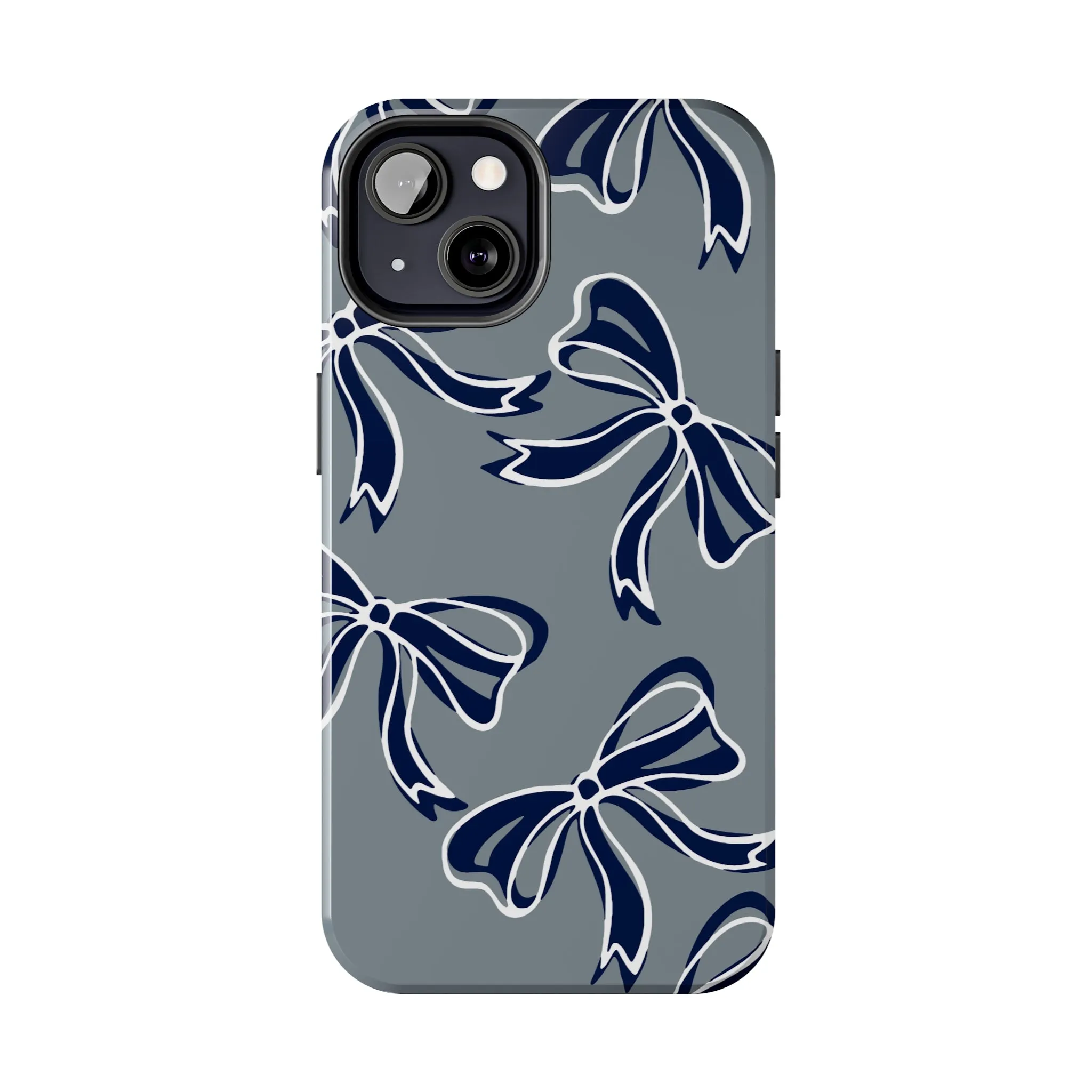 Trendy Bow Phone Case, Bed Party Bow Iphone case, Bow Phone Case, - Monmouth, UConn, Huskies, navy and white, navy and grey