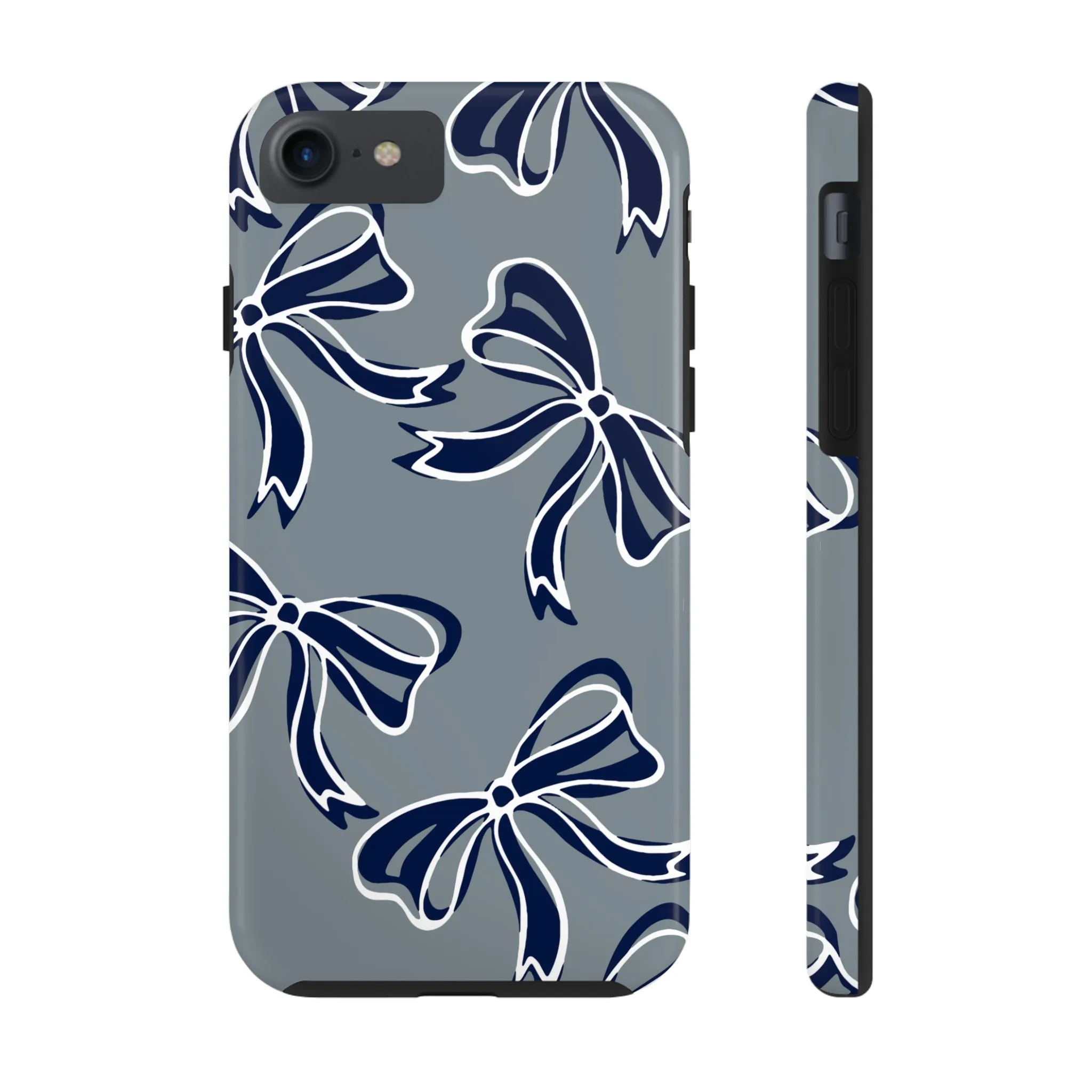 Trendy Bow Phone Case, Bed Party Bow Iphone case, Bow Phone Case, - Monmouth, UConn, Huskies, navy and white, navy and grey