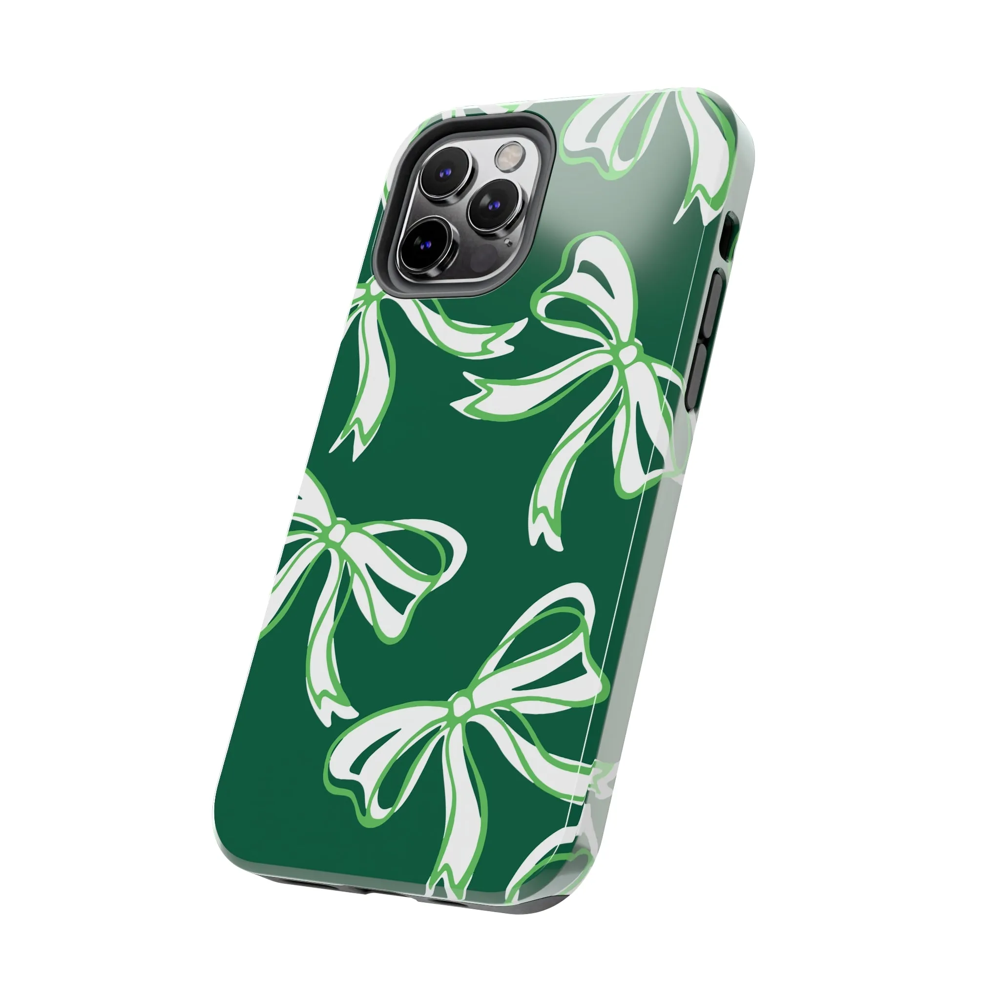 Trendy Bow Phone Case, Bow Phone Case, - Binghamton, BING, Bearcats, green and white