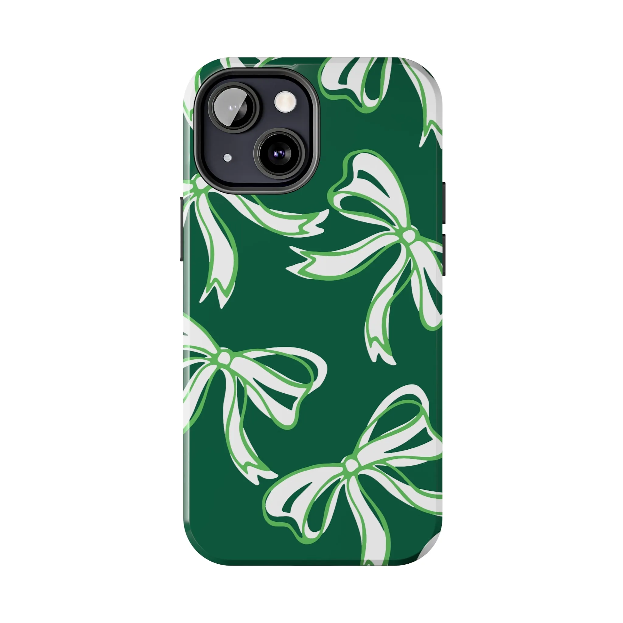 Trendy Bow Phone Case, Bow Phone Case, - Binghamton, BING, Bearcats, green and white